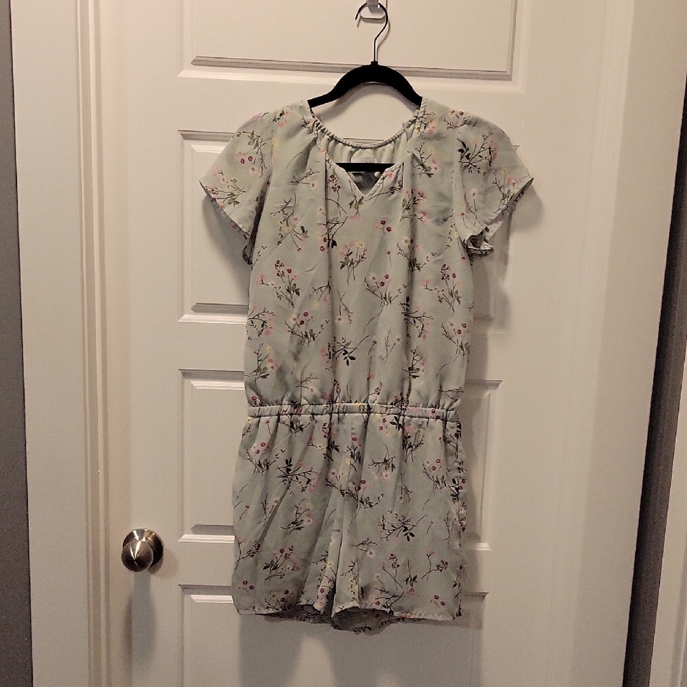 The Children's Place Green and Pink Casual Dress with Flutter Sleeves